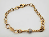 14k Yellow Gold 6.6g Diamonds Cable Chain Bracelet 7 In Do0125lexde