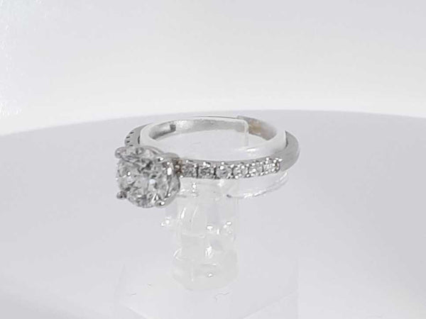 1 Cttw Center Round Diamond Ring 10k White Gold 1.7 Grams Size 5.5 Aa0425loirsa