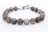 King Baby Labradorite Bead Toggle Bracelet 925 Sterling Silver 29.6 Grams 8.5 Inch Eb0526lxzsa