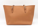 Michael Kors Jet Set Travel Tote In Brown Saffiano Leather Fw1125lrdu