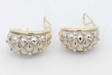 0.26cttw Diamond Quilted Omega Back Earrings 14k Gold 20.2 Grams Eb0926lopxsa
