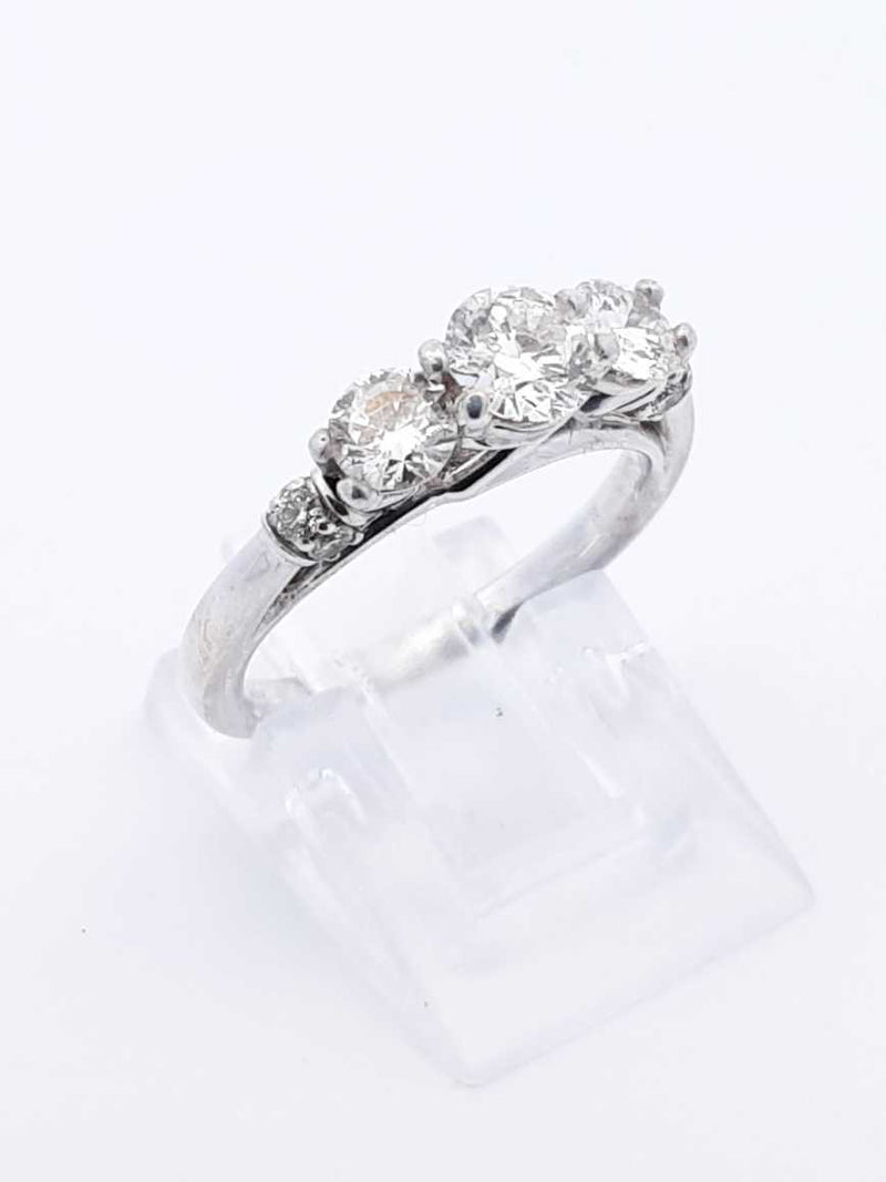 0.94 Cttw Diamond & 14k White Gold Ring With Cert 3.3 Grams Size 5 Fw0625rxzdu
