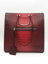 Alexander Mcqueen The Tall Story Red Degrade Croc Embossed Tote Bag Eb0726exzsa
