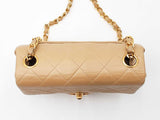 Chanel Classic Mini Square Flap Bag In Tan Diamond-quilted Leather Fw1225lxzxdu