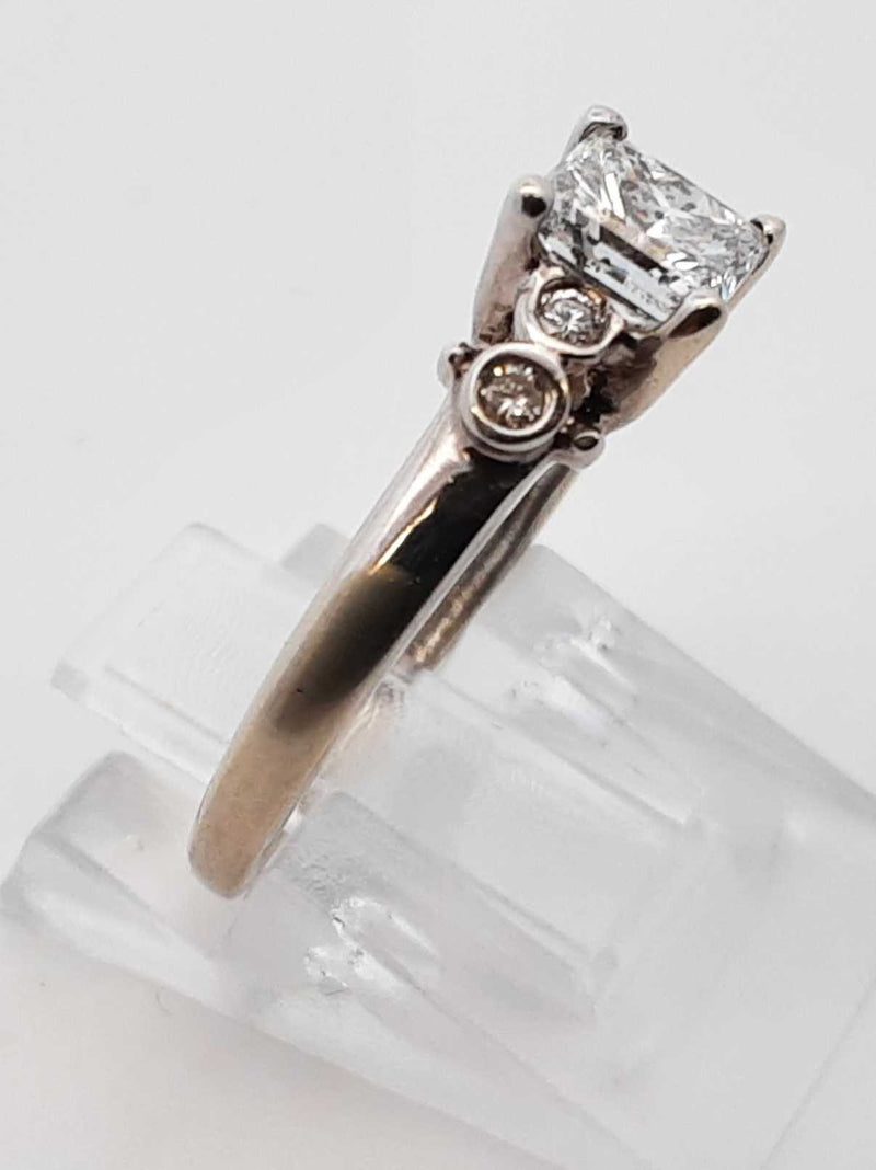 0.78 Cttw Diamond & 10k White Gold Ring With Cert 1.9 Gram Size 5 Fw1124pxzdu
