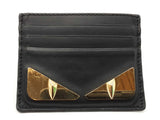 Fendi Monster Eyes Card Holder Wallet In Black Leather Fw0726oxzdu