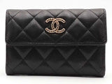 Chanel Leather Flap Wallet Black Aa0926przsa