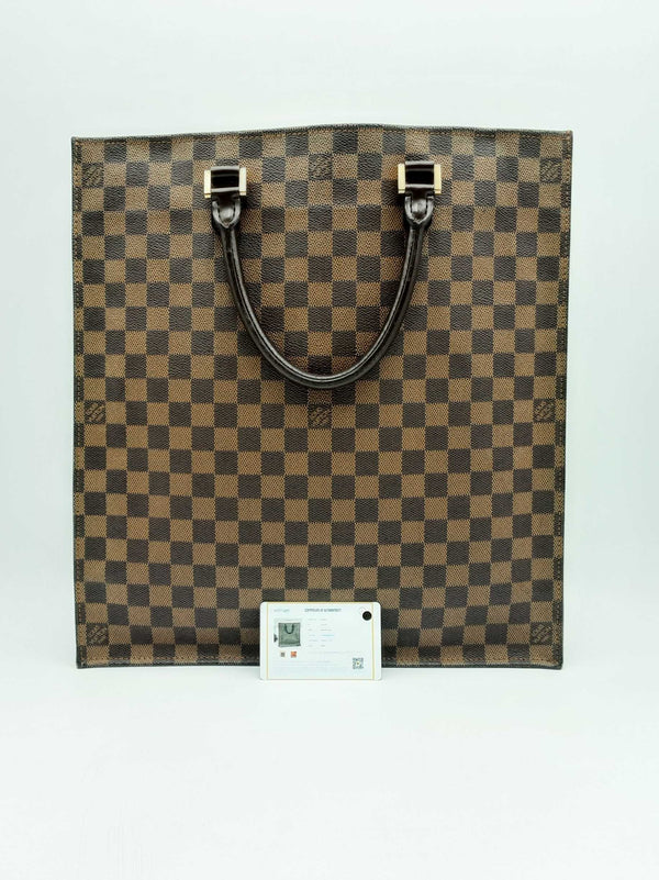 Louis Vuitton Sac Plat Damier Ebene Coated Canvas Tote Bag Fw0125ccxsa