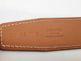 Hermes 32mm Gold Brown Blanc White Leather Belt Do0126rxzde