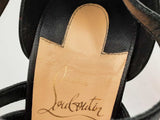 Christian Louboutin Tarlatarte Black Leather Heels Size 37 Eb1224lxzdu