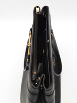 Gucci Bright Bit Convertible Black Leather Tote Bag Eb0126wxzsa