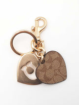 Coach Hearts Keyring In Signature Coated Canvas Fw0725wxzdu