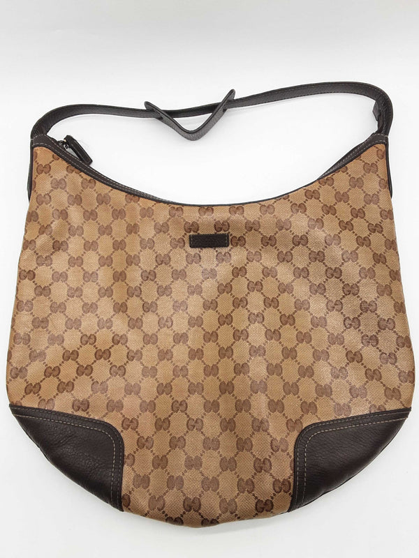 Gucci Princey Tan Gg Crystal Coated Canvas Hobo Bag Do1125orxde