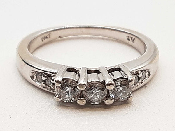 0.30 Cttw Diamonds 14k White Gold 3.5g Ring Size 5.5 Do0325ooxde