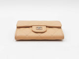Chanel Classic Flap Card Holder In Beige Quilted Caviar Leather Fw0925wzxdu
