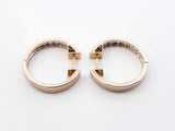 1.0 Cttw Diamond & 14k Two-tone Latch-back Hoop Earrings 6.3 Grams Fw0925wrxdu