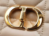 Christian Dior Small Soft Caro Bag In Beige Macrocannage Lambskin Fw0326srxdu