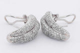 4.0cttw Diamond Stud Omega Back Earrings In 18k White Gold 18 Grams Eb0326loixsa