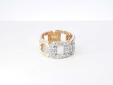 1.40 Cttw Diamond Chain Link Ring In 14k Yellow Gold 5.8 Gram Size 7 Fw0626irzdu