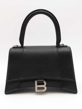 Balenciaga Hourglass Black Leather Top Handle Bag Eb0126rxzsa