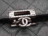 Chanel Gusset Dark Gray Metallic Quilted Caviar Leather Flap Wallet Do0425erxde