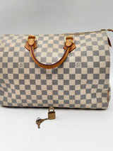 Louis Vuitton Damier Azur Speedy 35 Top Handle Bag Eb0924oxzdu