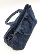Prada Canapa Tote Bag In Blue Denim Fw0126wxzdu