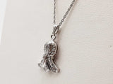 Natural Diamonds 14k White Gold 2.8g Pendant Chain Necklace 18 In Do0426lxzde