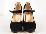 Jimmy Choo Suede Black Mary Jane Heels Size 38 Sd0925pzde