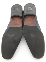 Salvatore Ferragamo Manfredi Gancio Navy Blue Leather Loafers Size 9d Do0525rxde