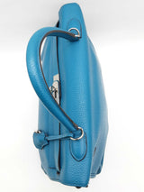 Hermes Kelly 35cm Cobalt Blue Clemence Palladium Shoulder Bag. Do0126lzxzxde