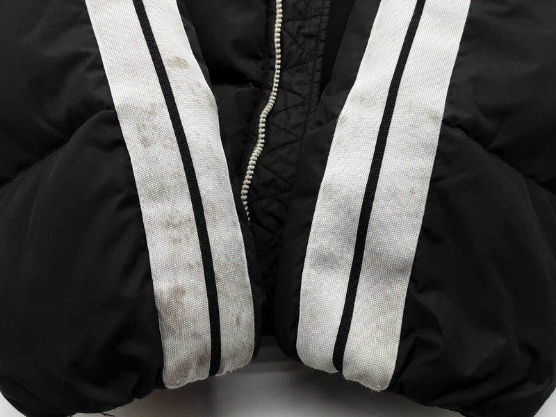 Palm Angels Black White Stripes Down Puffer Zipper Jacket Size Xs Do0525lxzde