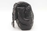 Chanel Paris Byzance Black Nylon Quilted Tweed Stitched Shoulder Bag Eb0426prxsa