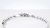 0.42 Cttw Diamond Floral Cluster Bangle Bracelet In 10k White Gold 8.2 Grams 7 Inch Fw0626pxzdu