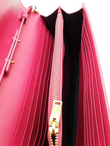 Yves Saint Laurent Pink Leather Cassandre Clutch With Chain Eb0526cpide