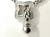 David Yurman Sterling Silver Diamond Quatrefoil Lariat Necklace 16.5 Inch Mk0726wzxmia