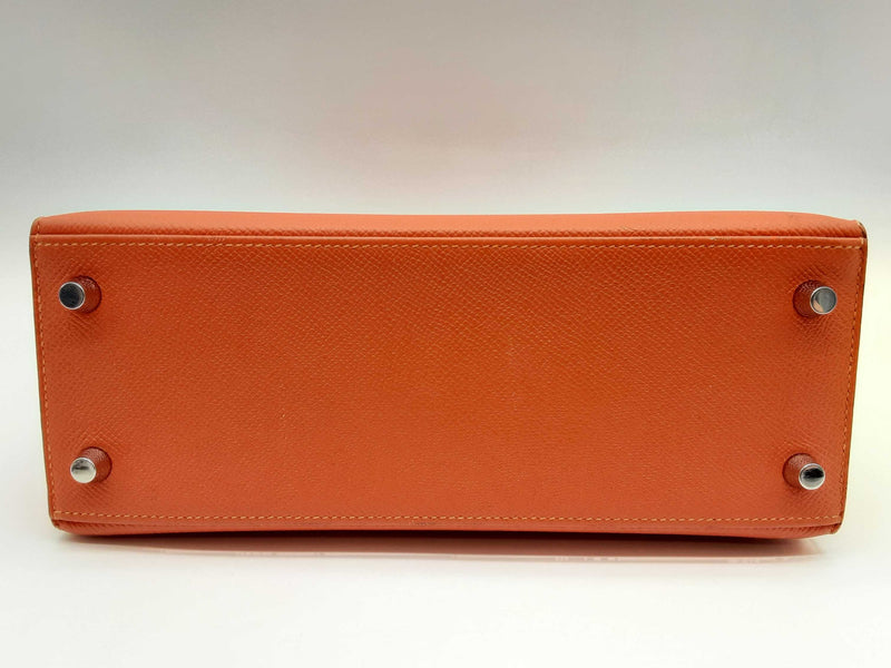 Hermes Kelly 25 Capucine Orange Epsom Palladium Shoulder Bag Do0723oxzxzde