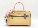 Coach Rowan Satchel In Pastel Colorblock Crossgrain Leather Fw1125exdu