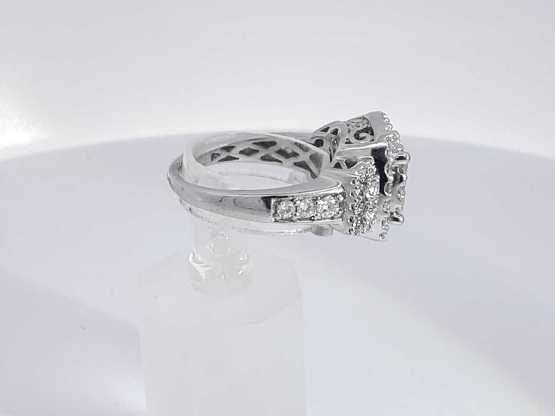 1.66 Cttw Diamond 14k White Gold Ring 9.3 Grams Size 8 Aa1025srzsa