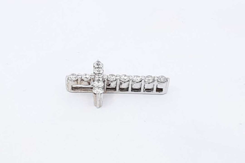 Approx. 1.32ctw Diamond Cross Pendant In 14k White Gold 5.8 Grams Eb0223lxxzsa