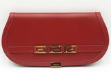 Versace Red Leather Greca Goddess Clutch Eb0126prxdu