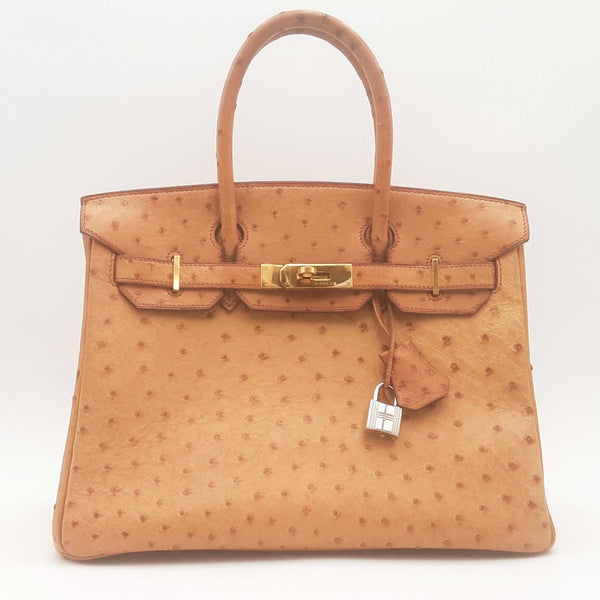 Hermes Birkin 30 Gold Ostrich Hand Bag Sd0825lcrzxsa