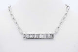 0.90ctw Lab Grown Diamond Bar Necklace Sterling Silver 6.7g 19 Inch Eb0325spsa