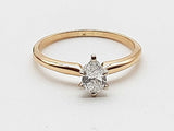 0.42 Carats Pear Natural Diamond 14k Two Tone Gold 1.7g Ring Size 6.5 Do526prxde