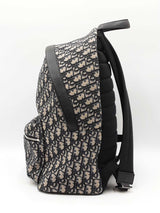 Christian Dior Rider Backpack In Dior Oblique Jacquard & Black Leather Fw00726irzdu
