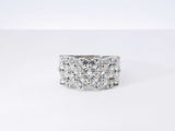 2.0 Cttw Diamond & 14k White Gold Four-row Ring 5.1 Grams Size 8 Fw0925pcsdu
