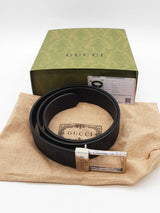 Gucci Gg Supreme Canvas Belt With Silver Tone Buckle Size 90/36 Eb0825oxzde