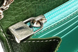 Tiffany & Co. Green Leather Turnlock Wallet With Chain Eb0626lrxde