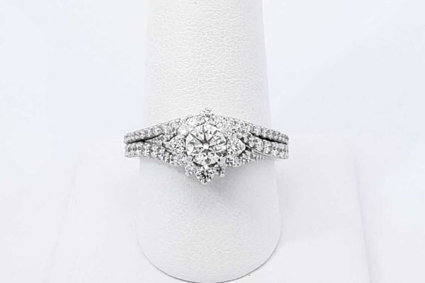 1.27ctw Diamond Wedding Set In 14k White Gold 5.7 Grams Size 8.5 Eb1125roxdu