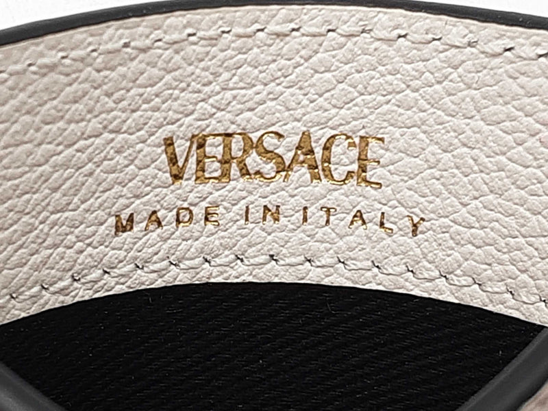 Versace La Medusa Card Holder Wallet In White Leather Fw0925exdu